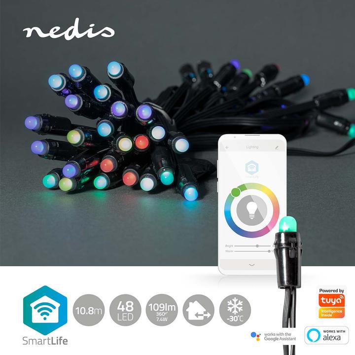 Immagine prodotto Nedis SmartLife LED decorativo | Wi-Fi | RGB | 48 LED | 10,80m | Android™ / IOS (0.23 m)