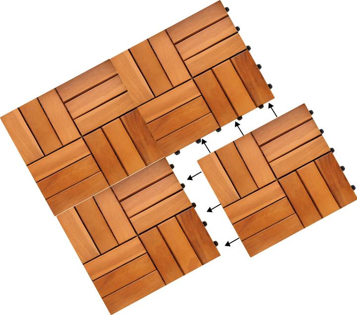 Image du produit Casaria Dalles en bois (44 x, 30 x 30 cm)