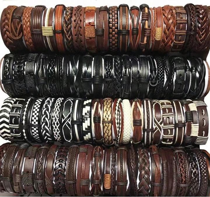 Cbx 20 Stück Leder Armbänder Mix Styles Grösse verstellbar, handgemachte Armbänder (Kunstleder)
