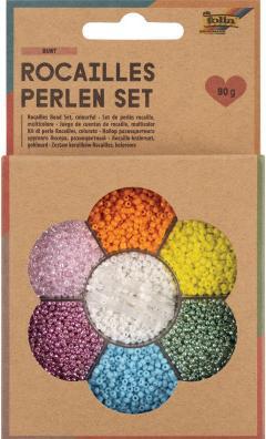 Image du produit Folia Set de perles de rocaille COLORÉES