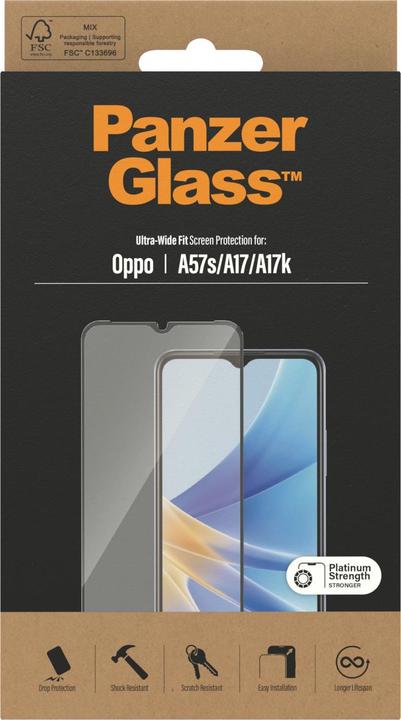 Actual product image PanzerGlass Ultra-Wide Fit (1 Piece, Oppo A17k, Oppo A57s)