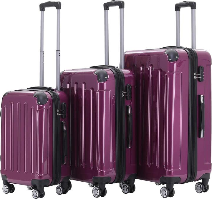 Actual product image Beibye 3-piece hard case set (115 l, Hand luggage (up to 50 litres), M (50 - 90l), L (90 - 115l))
