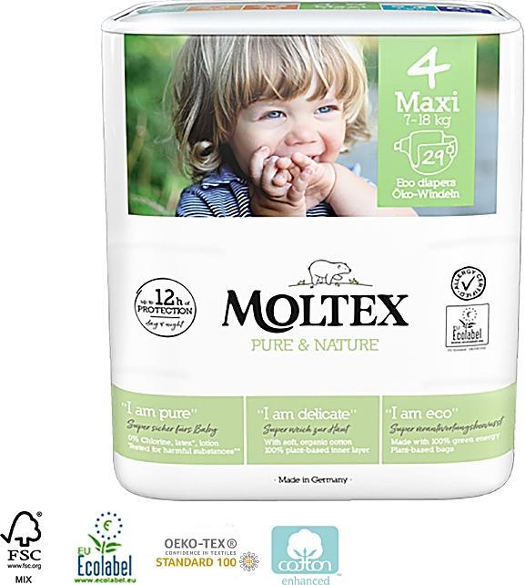 Produktbild Moltex Öko Öko Windeln, Maxi (7-18 kg) (Gr. 4, 29 Stück)