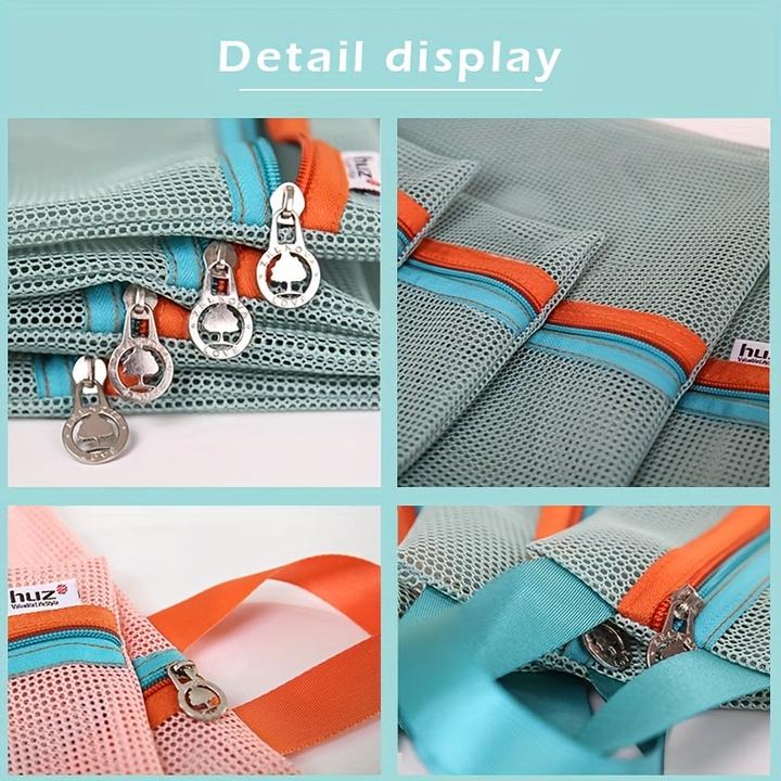Image du produit Only-Bags.Store 4 pièces Travel Mesh Storage Bags, organisateurs légers et polyvalents, sacs en filet portables
