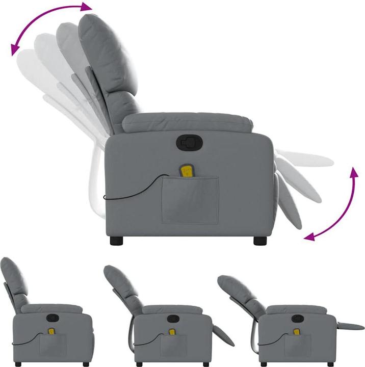 Image du produit VidaXL Fauteuil de massage gris similicuir,Couleur : gris,Matériaux