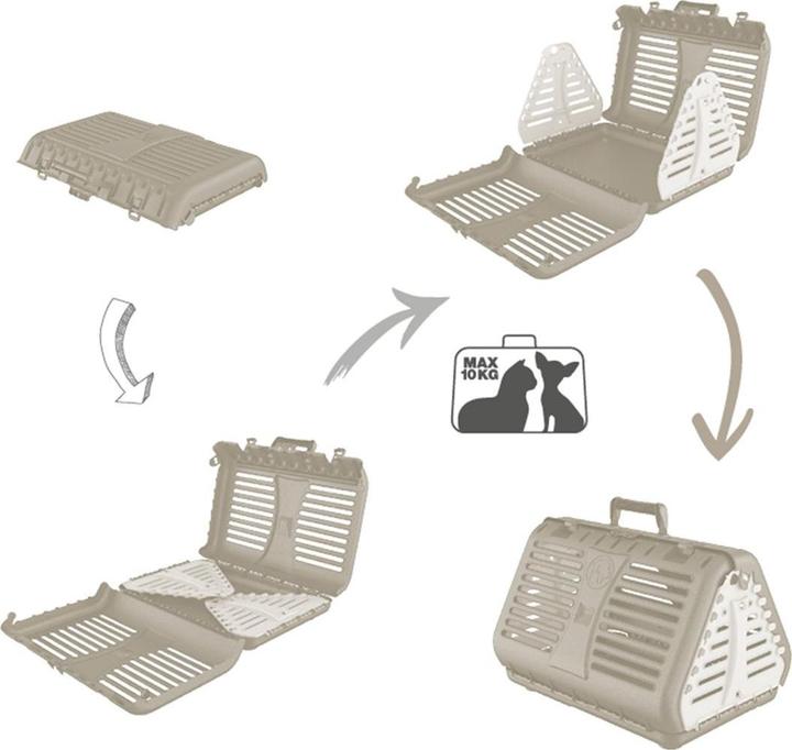 Image du produit Rotho TOBY Boîte de transport pliable avec roulettes (Chien, Chat, Respirant, Réflecteurs)