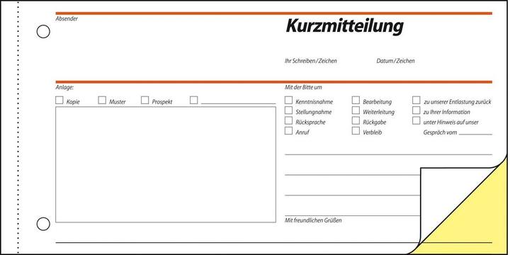 Actual product image Sigel Short message form Paper format: 1/3 DIN A4 landscape Carbonless: Yes (40 x)