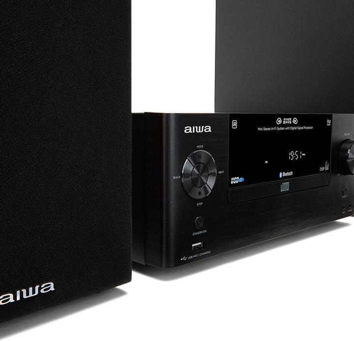 Actual product image Aiwa MSBTU-500 Stereo System Bluetooth®, AUX, CD, USB, FM, 50W Black (Bluetooth, CD player, 1x 50 W)