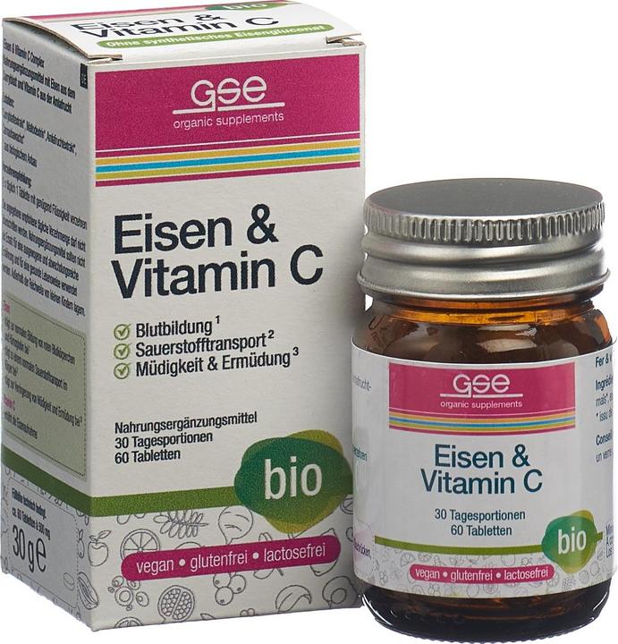 Actual product image GSE Iron + Vitamin C Complex Organic Tabl (60 Piece, Pills, 123 g)