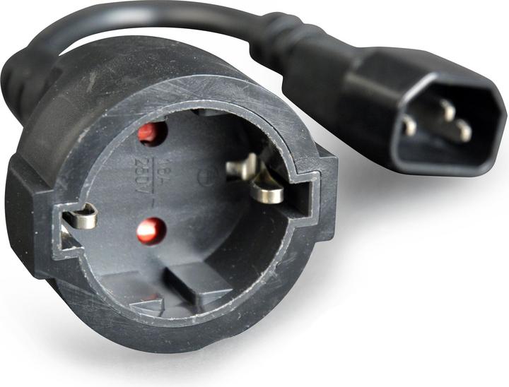 Produktbild Gembird power adapter cord C14 male -> schuko female (0.15 m, CEE 7/4)