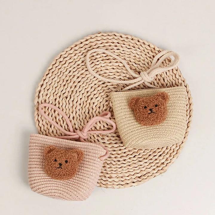 Produktbild Only-Bags.Store Umhängetasche Sommer Stroh Wicker Handmade Mini Kids Crossbody Bag