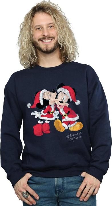 Actual product image Disney Mens Mickey And Minnie Christmas Kiss Sweatshirt (L)