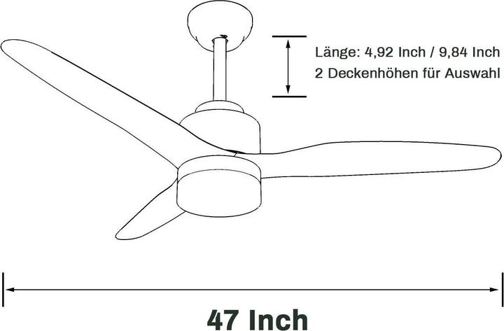 Image du produit SONNI Ventilateur de plafond avec lumière et télécommande, silencieux, 3 températures de couleur, 11 (0 dB)