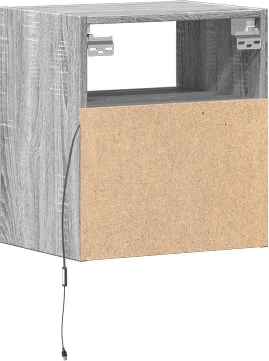 Actual product image VidaXL TV cabinet Wall unit Lowboard Hanging with LED lighting Grey Sonoma