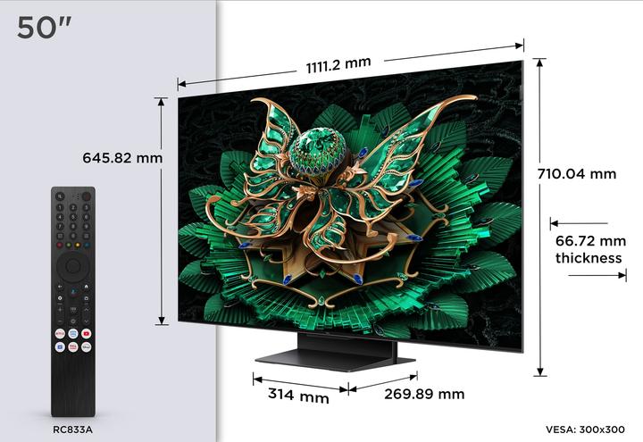 Produktbild TCL 50C7K (50", Mini-LED, 4K, 2025)