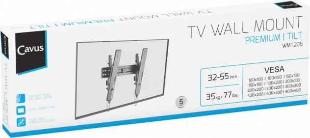 Image du produit Cavus WME102L Arceau TV universel extra long - Arceau pour 23-55 TV - max. 35kg - Full motion (Mur, 55", 35 kg)