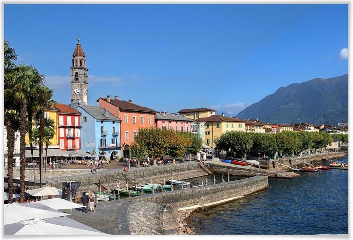 Produktbild Trenddeko Hafenpromenade am Lago Maggiore (100 x 70 cm)