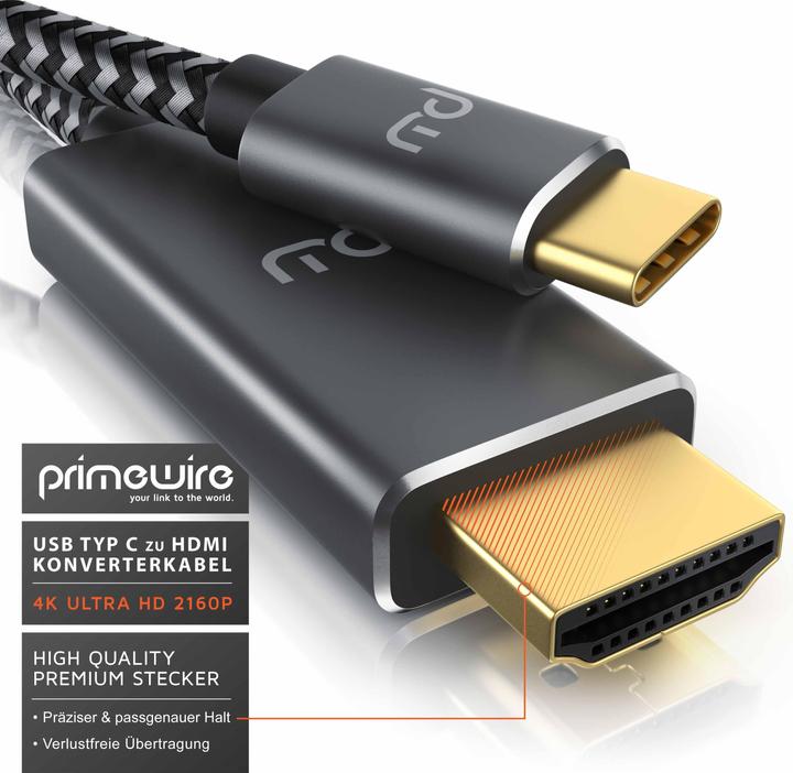 Actual product image Primewire HDMI - USB C (2 m, USB Type C, HDMI)