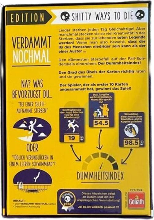 Actual product image Goliath Toys Damn Again - The Stupidest Ways to Die (German)