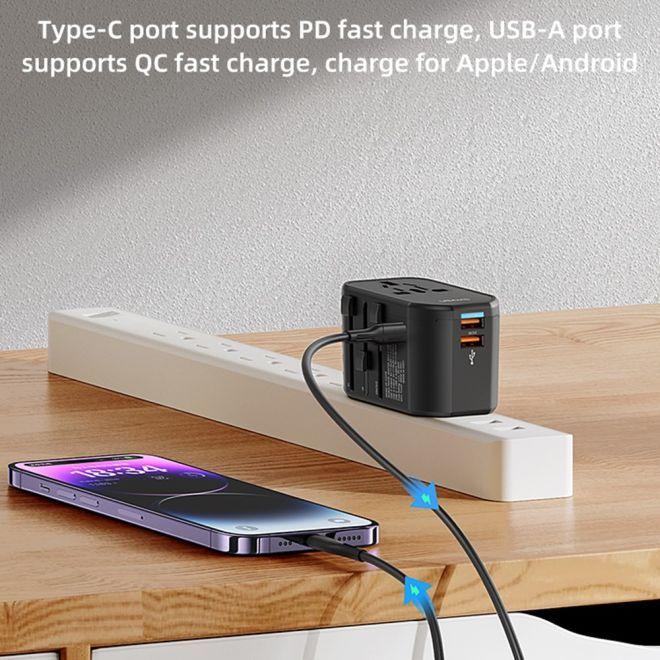 Produktbild Usams T59 Reiseladegerät mit 20W Dual USB-A + Type-C