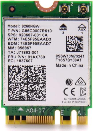 Actual product image Intel Wi-Fi 6 AX200 (PCIe)