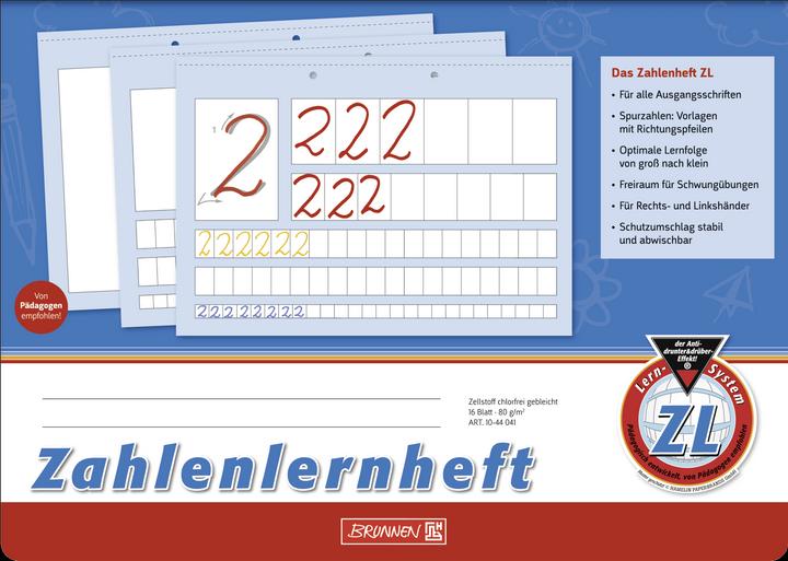 Cahier d'apprentissage des chiffres A4 - Règle ZL (Règle spéciale, Couverture rigide)