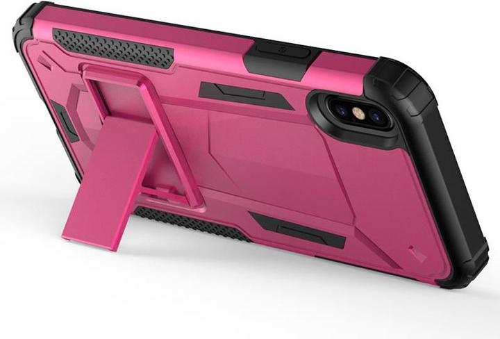 Image du produit Zizo Hybrid Transformer Cover - Étui blindé pour iPhone X avec support (Rose chaud/Noir) (Apple iPhone X)