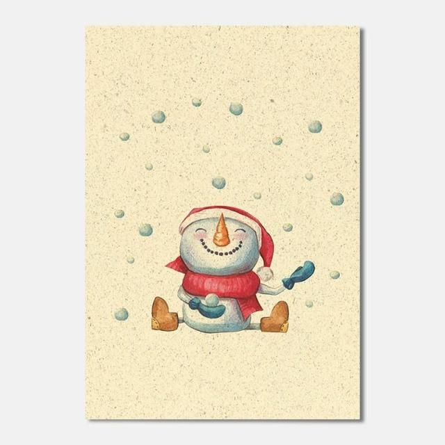Actual product image Christmas Card In The Snow - Grass Paper Card (1 pcs.)