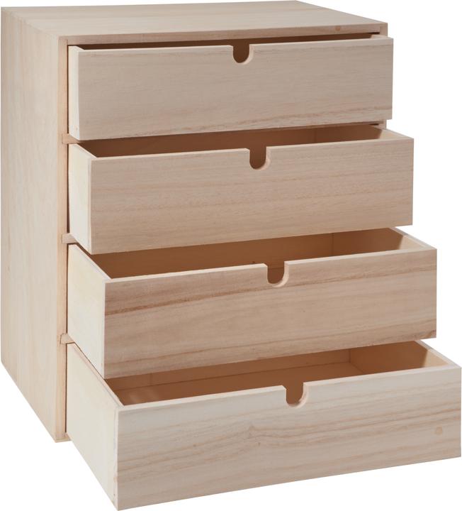 Produktbild VBS Schubladenbox, Rohholz, H 33,5 cm (30 x 20 x 34 cm)