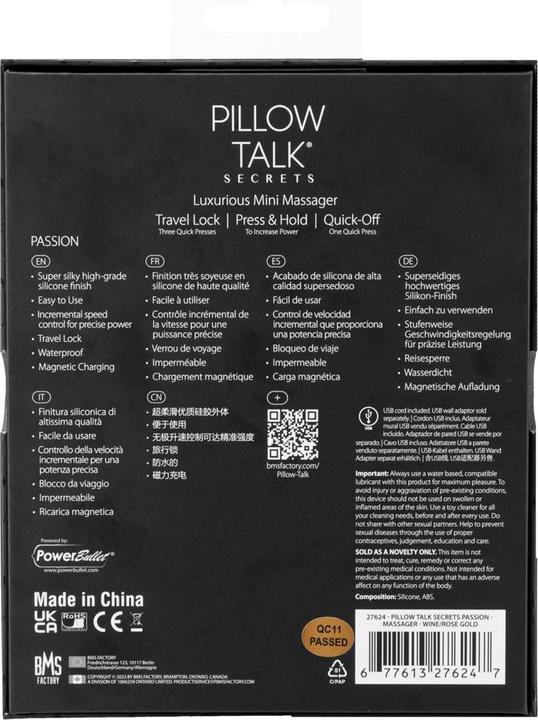 Image du produit Pillow Talk Secrets Passion Vibromasseur clitoridien Wine