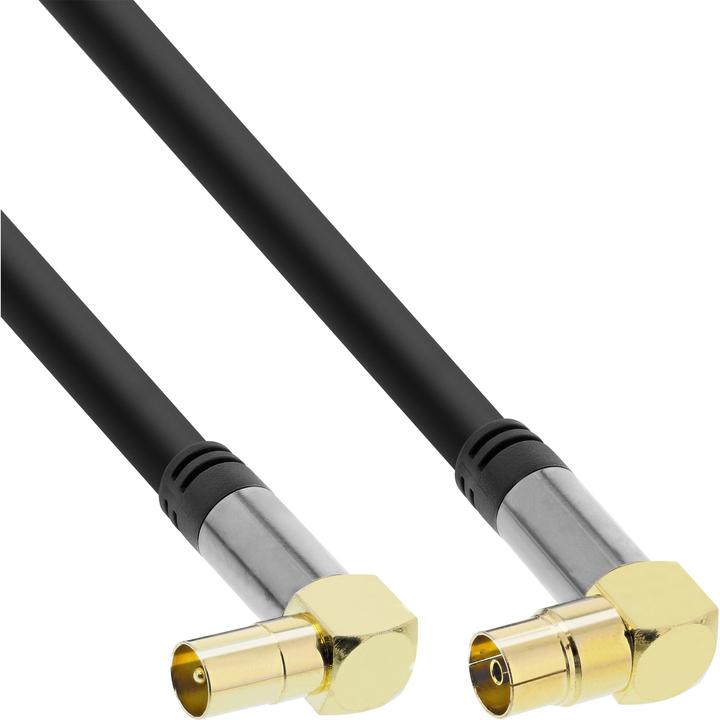 Image du produit InLine Câble d'antenne Premium coudé 4x blindé >110dB noir 10m (110 dB, Câble d'antenne)