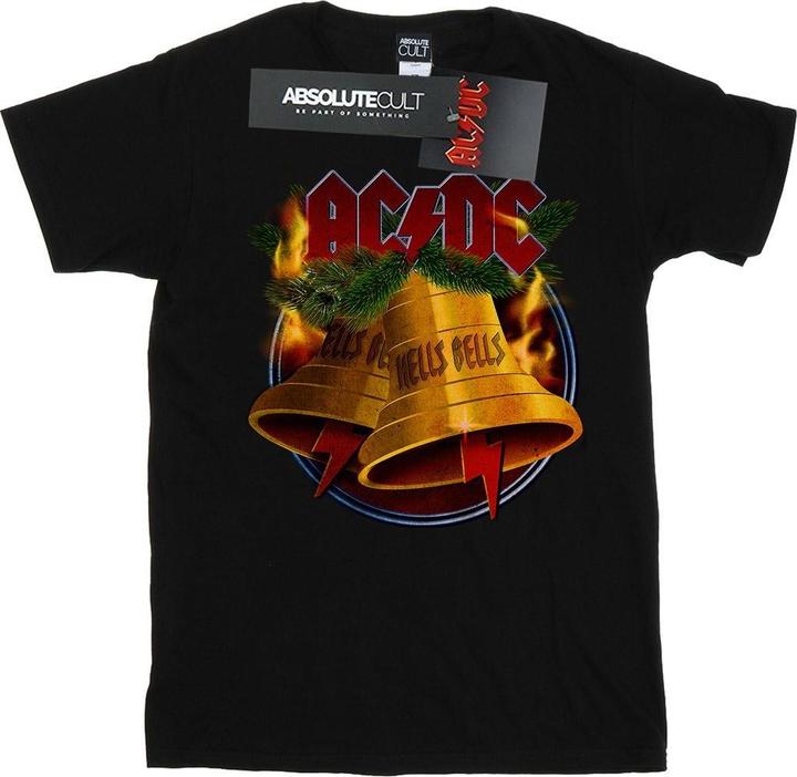 Actual product image AC/DC Womens/Ladies Christmas Hells Bells Cotton Boyfriend T-Shirt (3XL)