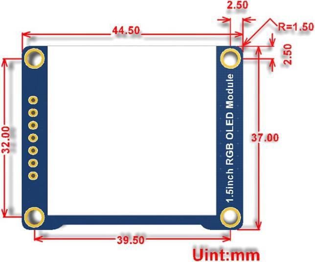 Image du produit WaveShare Module d'affichage OLED RGB 128x128 1.5inch SPI