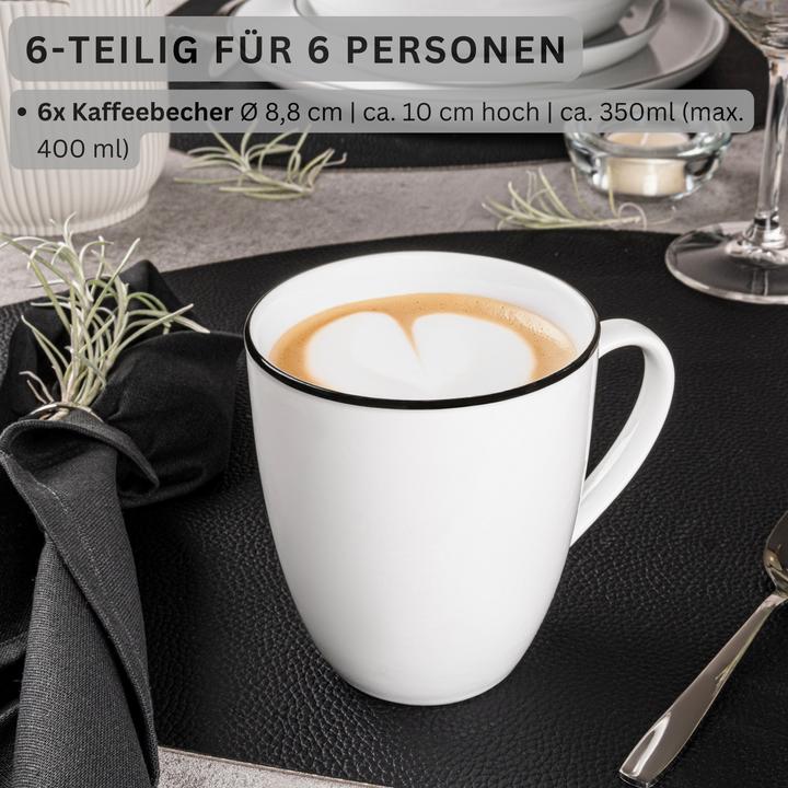 Actual product image Sänger Coffee mug set Marlo Black Rim (350 ml, 6 x)