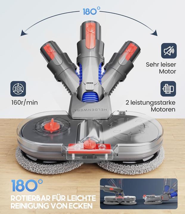Produktbild Plutoos Wischaufsatz für Dyson elektrisch für V7/V8/V10/V11/V15 Staubsauger Wischmopp Aufsatz mit Wasserta