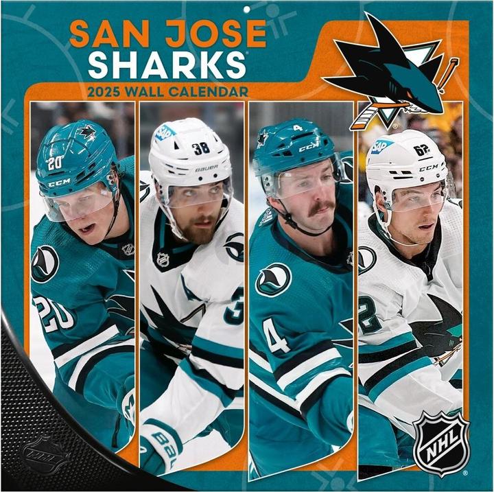 Actual product image NHL - San Jose Sharks - 30.5 x 30.5 cm team wall calendar 2025 (30.5 x 30.5 cm, French, Italian, Spanish, German, English)