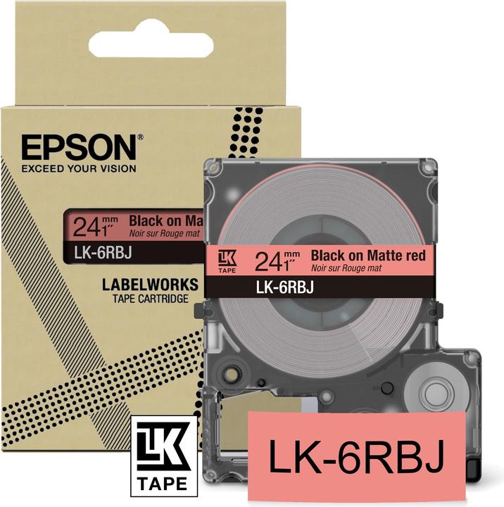 Immagine prodotto Epson Rosso opaco/nero 24 mm LK-6RBJ (2.40 cm, Rosso)
