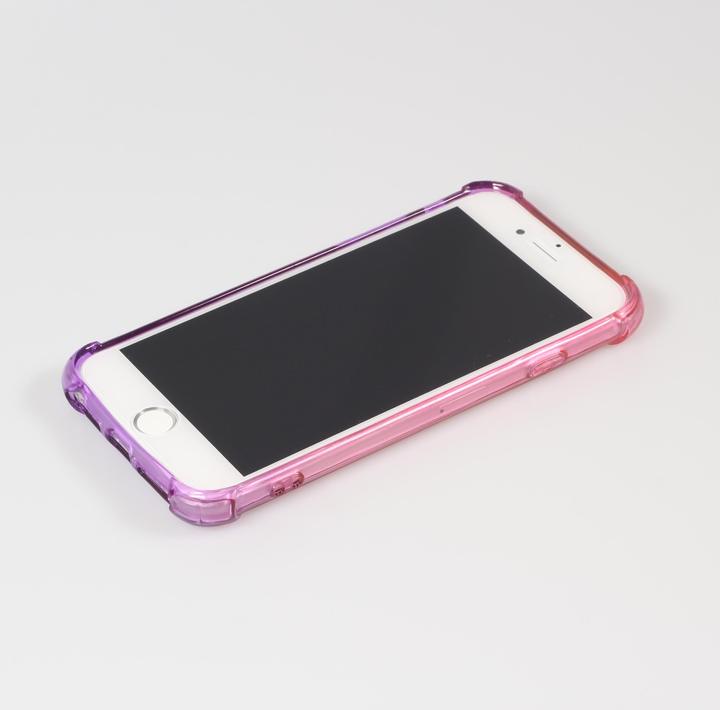 Produktbild PhoneLook Hülle Gummi Bumper Rainbow mit extra Schutz für Ecken Antischock rosa t (Apple iPhone 7)