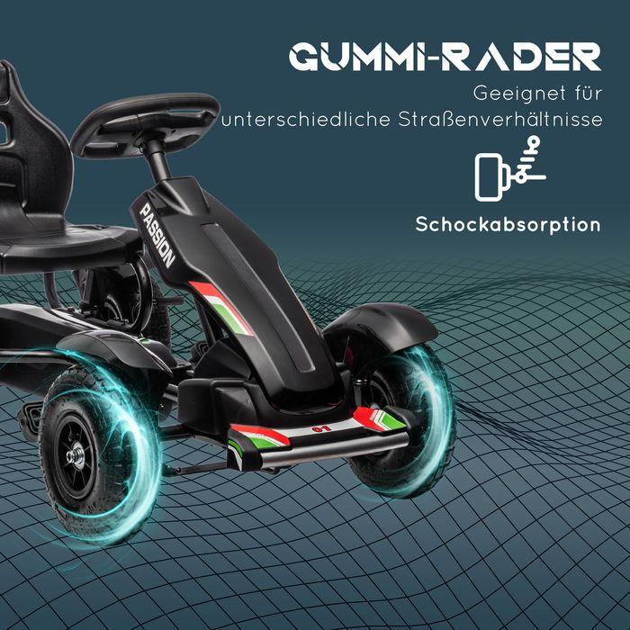 Image du produit Swisshandel24 GoKart, véhicule à pédales, voiture à pédales avec freins à main, véhicule pour enfants avec siège