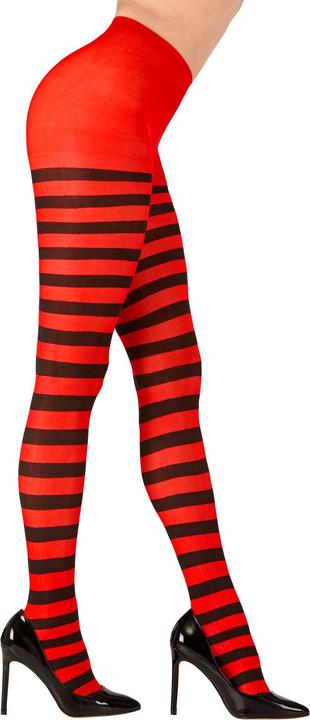 Produktbild Widmann ROT-SCHWARZ GESTREIFTE STRUMPFHOSE 70 DEN, One Size Fits Most Adult
