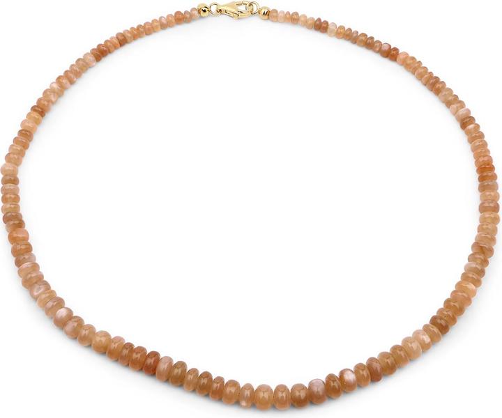 Image du produit Xen Pierre de lune - Collier peach Rondelle 45 cm 925 argent (Argent sterling 925, 45 cm)