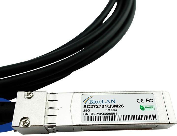 Actual product image CBO Mellanox MCP2M00-A003E26N Compatible BlueLAN DAC SFP28 SC272701Q3M26