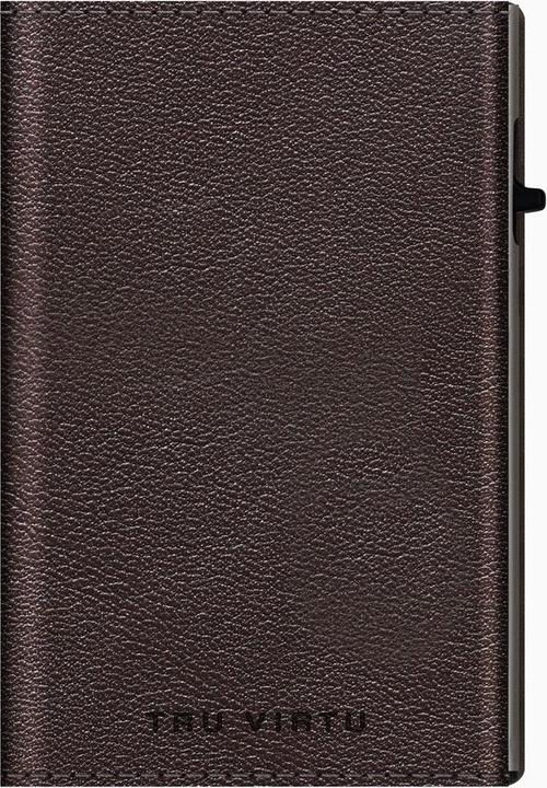 Tru Virtu Wallet Click & Slide Sleek Nappa Brown/Silver