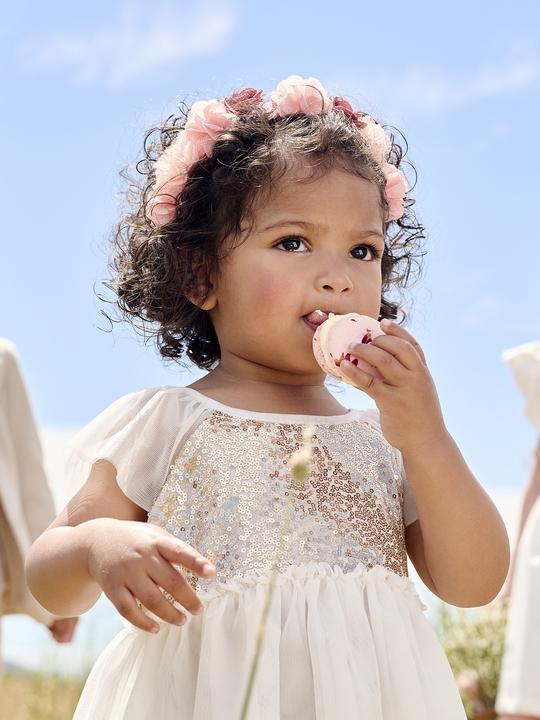 Produktbild Vertbaudet Kurzärmeliges Mädchen Festkleid mit Pailletten (74)