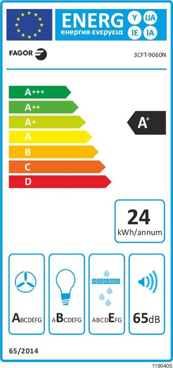 Label énergétique Fagor 3CFT-9060N (Hotte murale)