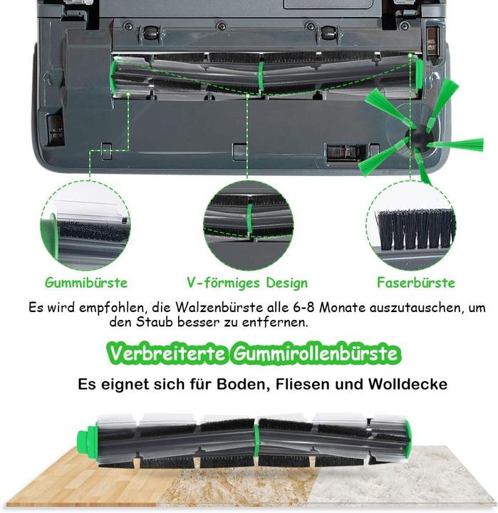 Image du produit FHzytg 11 brosses rondes pour Vorwerk Kobold VR200 VR300 Aspirateur robot