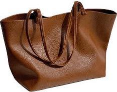 Produktbild Only-Bags.Store Vegan Leder Umhängetasche, weiches Leder Cord Tote Bag, Vintage Einkaufstasche, Tragetasche, grosse