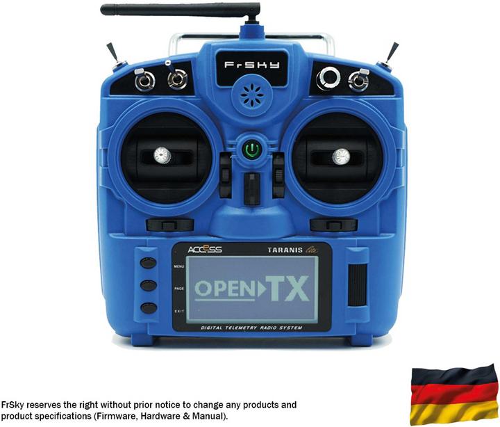 Actual product image FrSky taranis x9 lite eu/lbt transmitter set blue german menu guide, sd-card, 2.4ghz (without batteries)