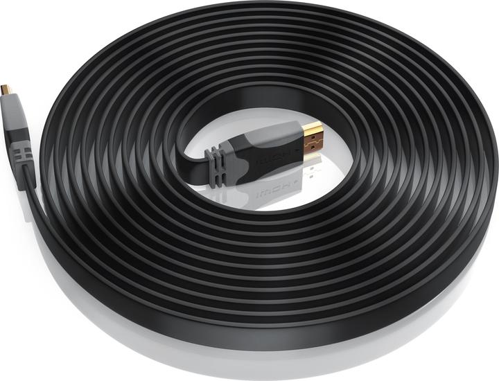 Image du produit CSL Câble HDMI 1.4a, câble plat Full HD 1920 x 1080p 60Hz, 3D, Ethernet, CEC, ARC, HDMI type A (5 m, HDMI)
