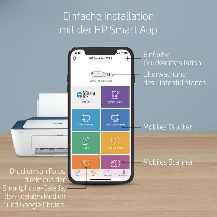 Produktbild HP DeskJet 2721 (Tintenpatrone, Farbe)